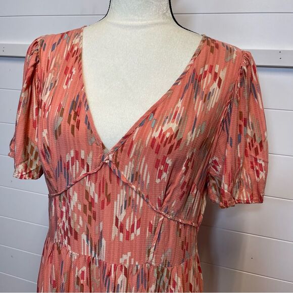 Knox Rose Pink and Coral Patterned Dress Size Medium - Picture 4 of 10